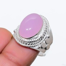 Pink Rose Quartz Gemstone 925 Sterling Silver Jewelry All Size Ring For Gift