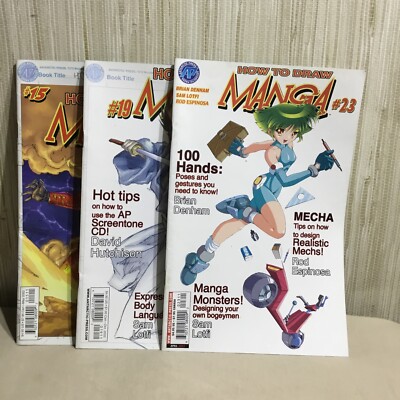 HOW TO DRAW MANGA / ANIME #15 ,19 & 23 Lot Manga Techniques Books