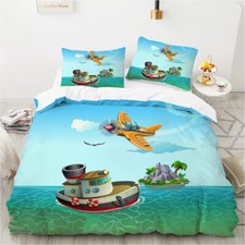 Cartoon Schiffe und Flugzeuge Bettwäsche Set Kissenbezüge80x80 Bettbezug 135x200