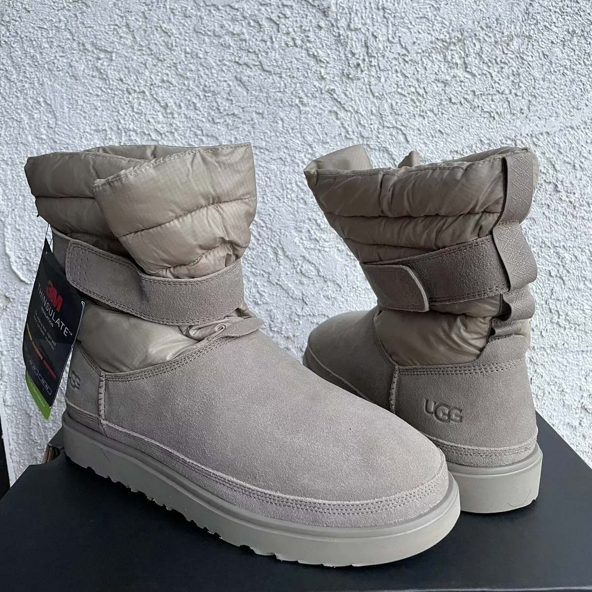 UGG Classic Short Pull-on Weather Dune Suede Sheepskin Boots Size US 11 Men