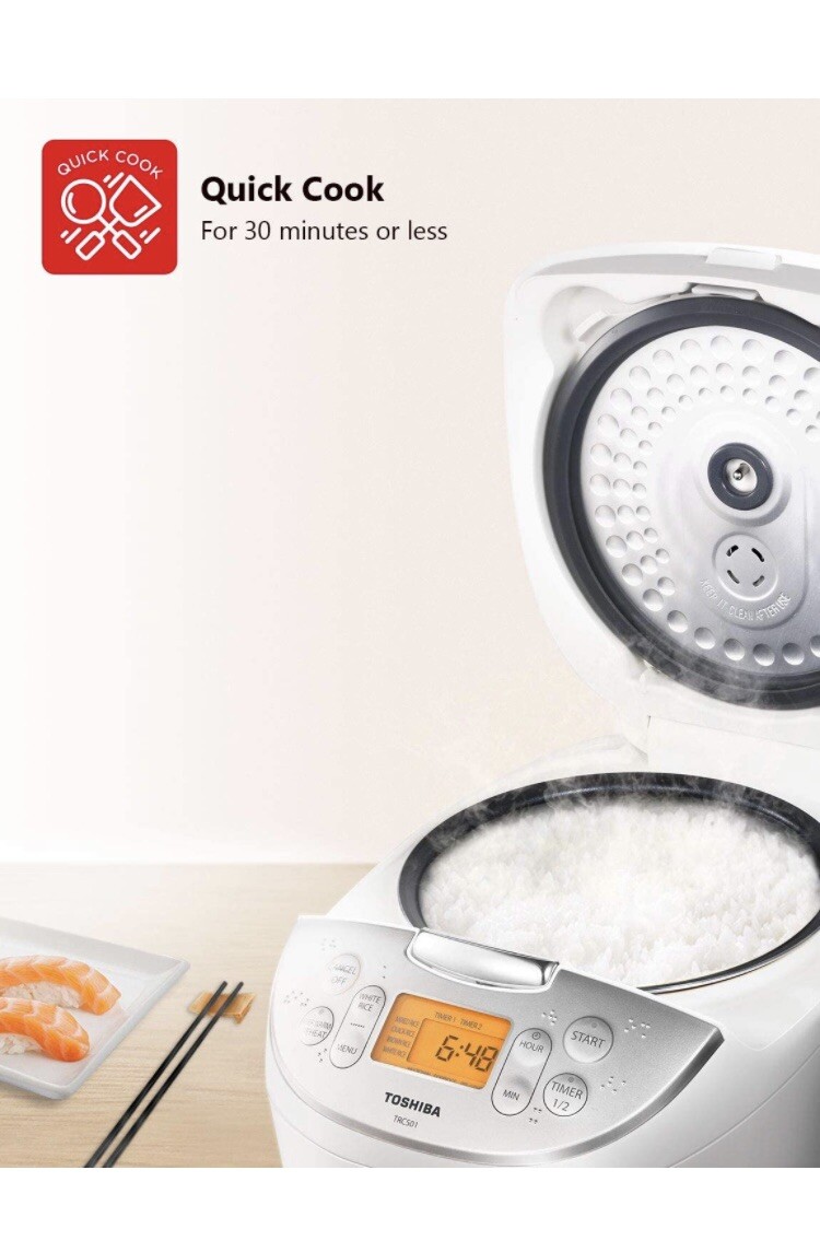 Rice Cooker Toshiba Mini 3-Cup Uncooked Fuzzy Logic For