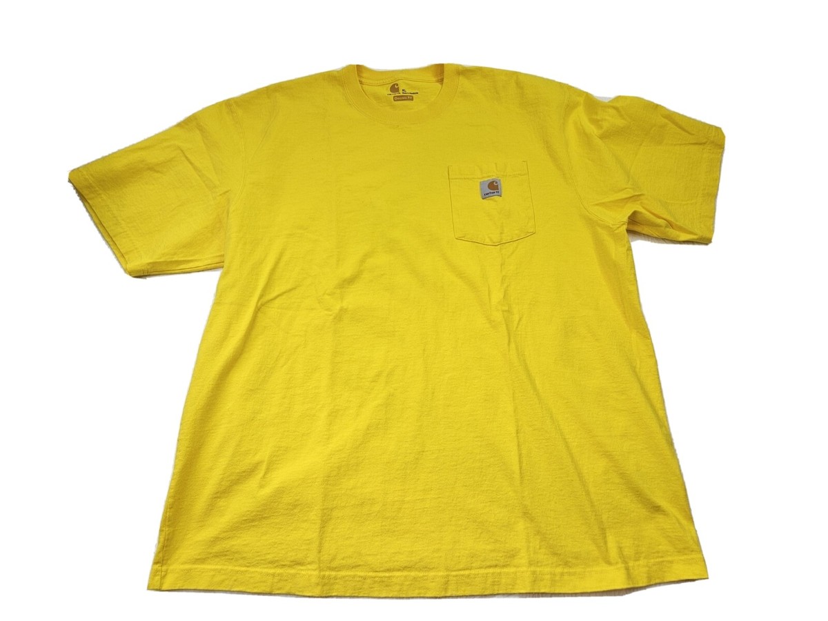 BoTT Tシャツ イエロー XL Carhartt T Shirt Men XL Yellow Heavy Cotton Original Fit Workwear