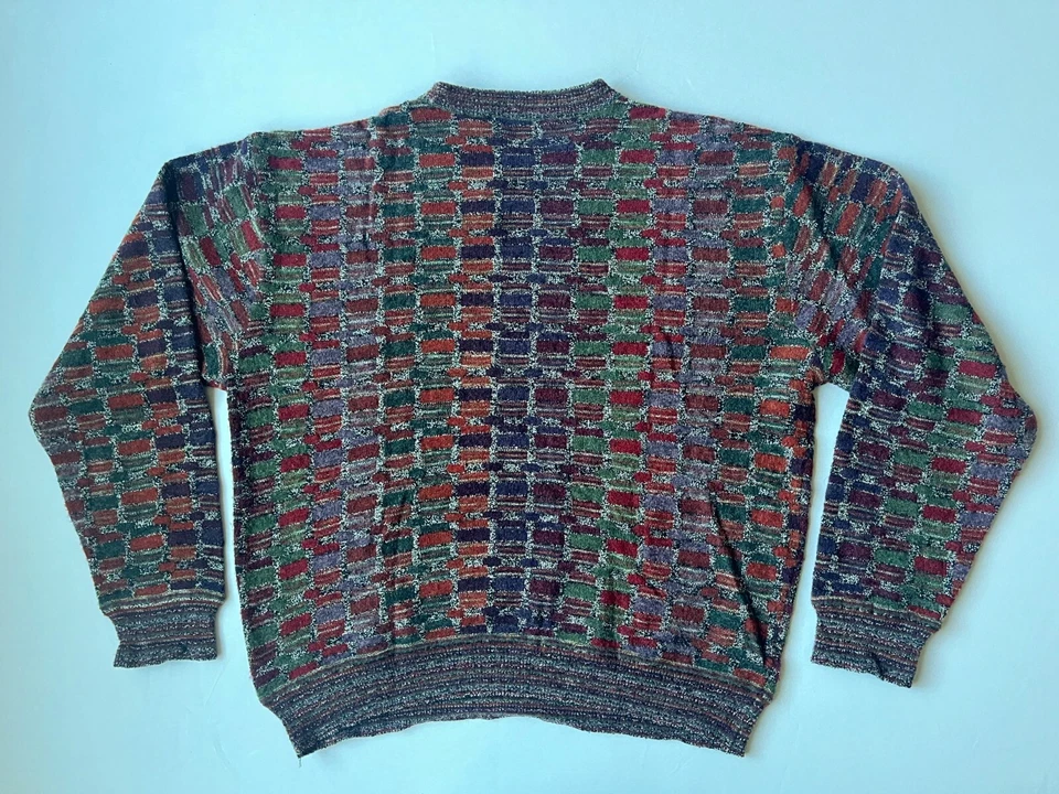 Vintage Jhane Barnes Mens Sweater Wool Blend Geometric Sz Large Cosby Style GUC - Image 4 of 4