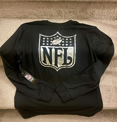 T-Shirt Long Sleeve NFL OFFICIAL SHIELD LOGOS Team - Black-Silver