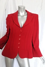 Womans ARMANI COLLEZIONI Christmas Red Pleated Jacket Blazer Size 12
