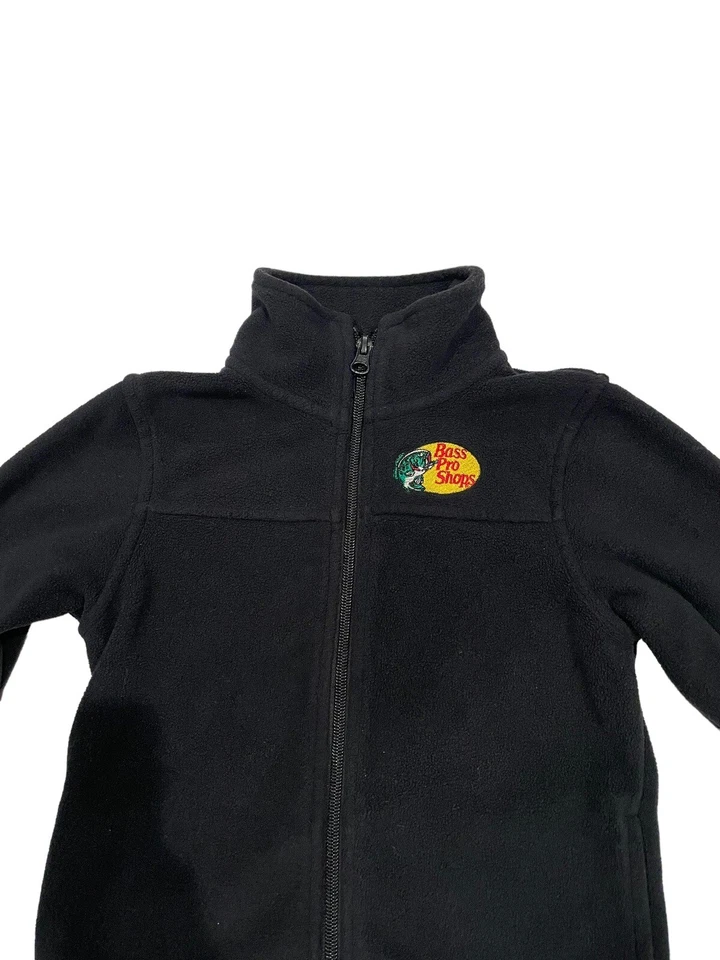 Chaqueta polar Bass Pro Shops negra cremallera completa unisex niños talla 4T buen estado Foto 3 de 4