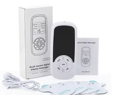 ELECTRO TENS EMS E-STIM HIGH POWER LCD MASSAGE UNIT WITH 12 PADS.UK SELLER!