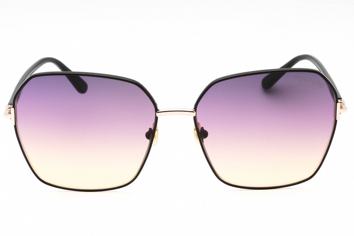 TOM FORD FT0839 01B Sunglasses Shiny Black Frame Gradient Smoke
