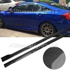 For Honda Civic Sedan 2017-2023 Carbon Fiber Side Skirt Extension Rocker Panel