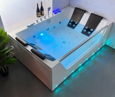 VASCA IDROMASSAGGIO DA BAGNO 180X120 -35IDROGETTI RISCALDATA LED BLUETOOTH TOUCH