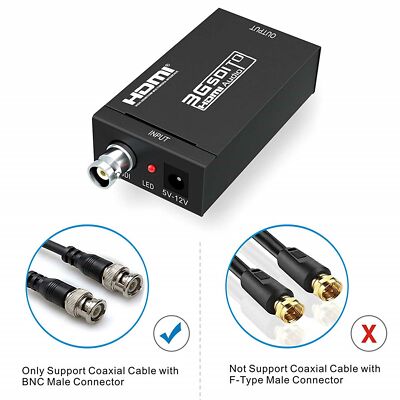 3G SDI HDMI 1080P HD Video Audio Converter Extender BNC Coaxial Cable Adapter 5W