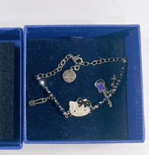 Bracelet chaîne Swarovski Sanrio Hello Kitty Collaboration guitare violette a...