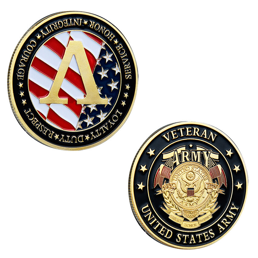 50 PCS Gift Army LOYATY DUTY RESPECT Collection Veterans Coin Challenge