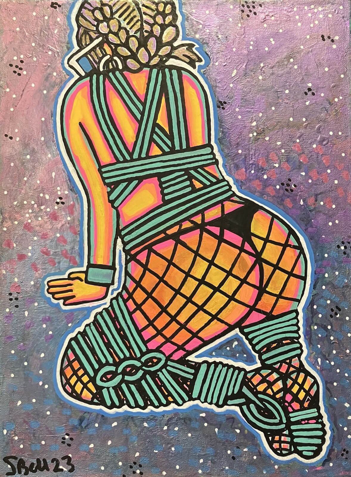 Painting 11 X 14 Original Art By Sbell Acrylic on Stretched Canvas