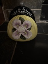 Vintage Ceramic purse bank floral