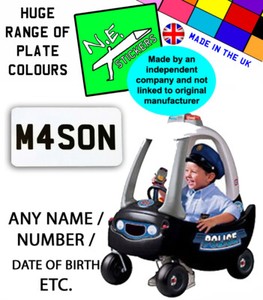 little tikes car number plates