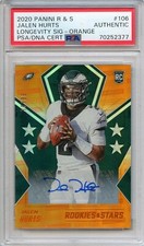 JALEN HURTS RC AUTO 2020 PANINI ROOKIES & STARS REFRACTOR #'d /99 🔥 PSA 🔥