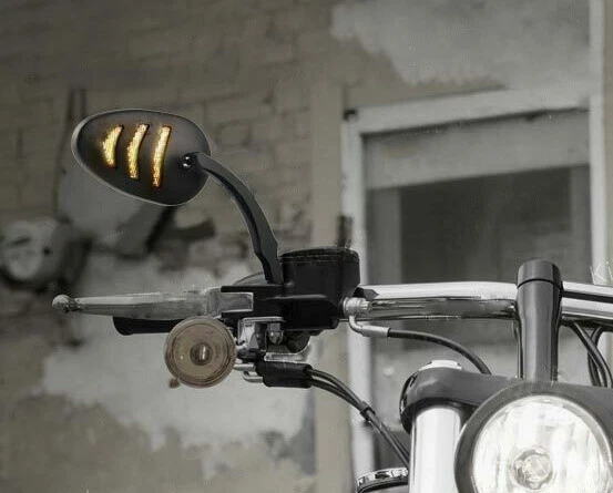 Заднее зеркало мотоцикла со светодиодным указателем поворота подходит для Harley Dyna FXDF Road King - Изображение 2 из 4