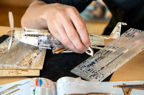 Rompecabezas 3D mecánico de madera y plástico modelos veterinarios avión de combate de velocidad - Imagen 7 de 12
