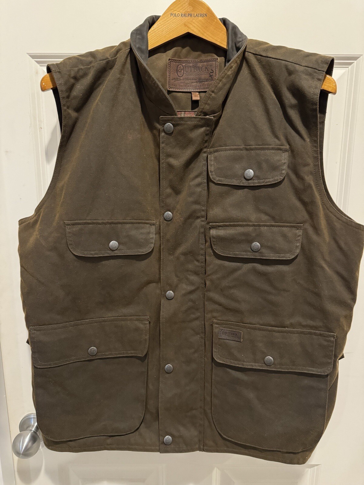 Outback Trading Company Oilskin Leather Vest Gem