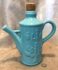 Vintage Turquoise Home Essentials Ceramic Olio Oil Dispenser Pitcher