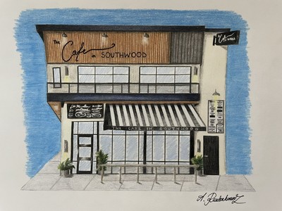 Business Illustration Store Restaurant Custom Personalized Gift Art Hand Drawn