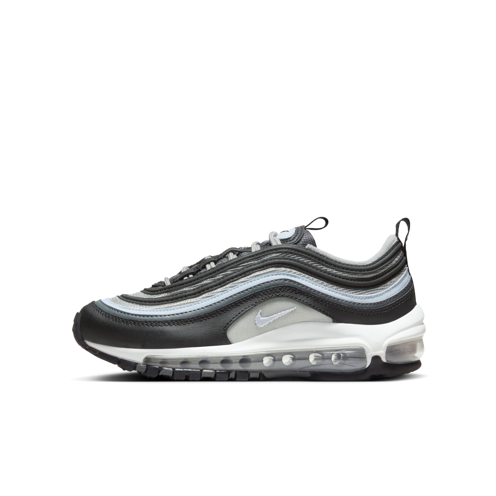 [921522-033] Кроссовки Nike Air Max 97 для начальной школы, цвет черный, с синим отливом (GS)