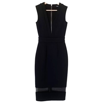 knee length dresses for ladies Baltic Born Womens Alessandra Mesh Midi Dress | Black