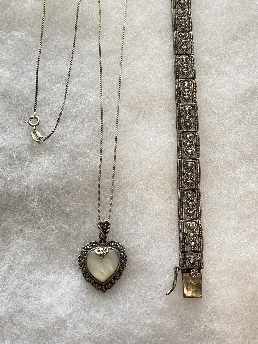 70's vintage silver925 necklace＆bracelet Vintage 70's Sterling Silver Cable Chain Bracelet 7.5