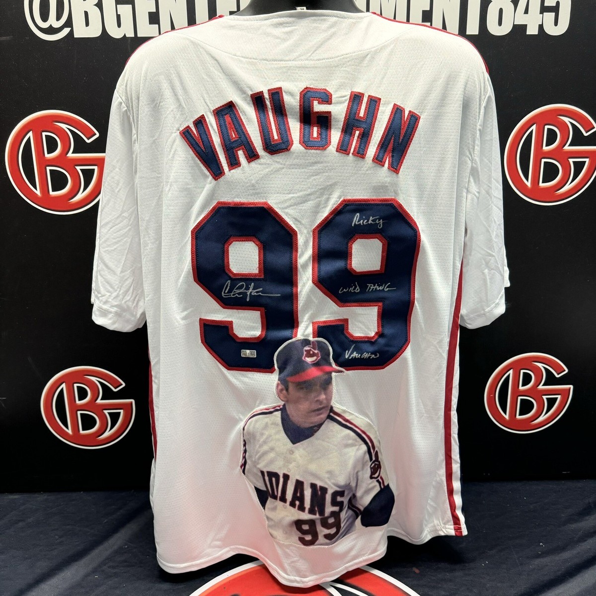 Charlie Sheen Signed Major League Wild Thing Vaughn Jersey Autographed  Steiner