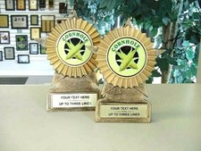 CORN HOLE AWARD TROPHY SET RESIN CORNHOLE TROPHIES 1st Place 2 Each M-Rf11C 