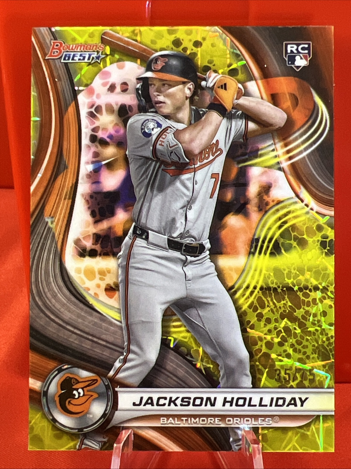2024 BOWMAN BEST JACKSON HOLLIDAY YELLOW LASER/75