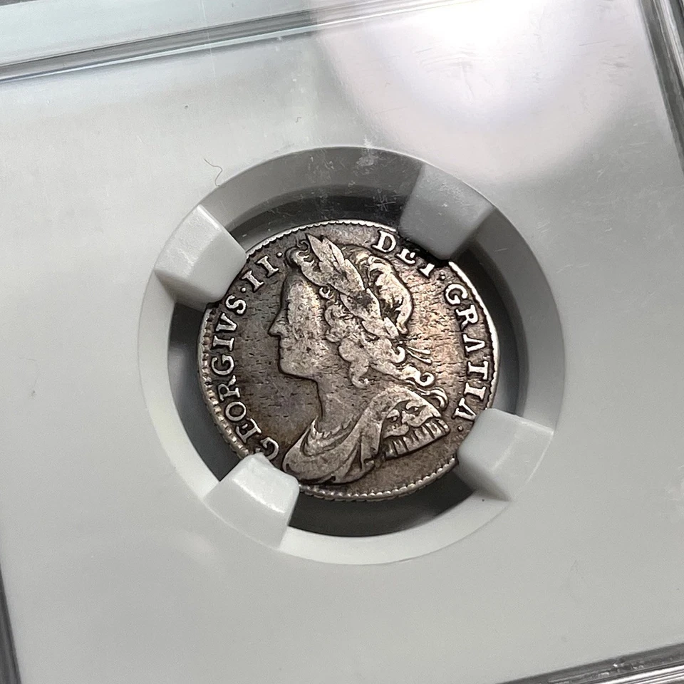1741 George II Sixpence Roses 6P NGC VF25 Details Silver Great Britain England - Image 3 of 4