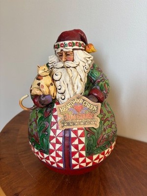 Jim Shore Christmas Warmth Roly Poly Santa with Calico Cat Heartwood Creek 