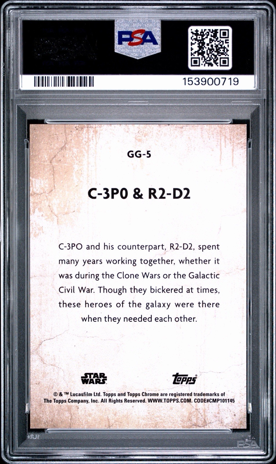 Topps 2025 Star Wars Chrome #GG5 C-3PO & R2-D2 X-Fractor /10 PSA 10 Graffiti view 2