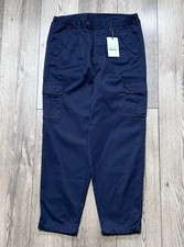 Barbour Faulkner Twill Trousers Size 32” R Navy Cargo Workwear Military BNWT