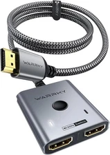 HDMI Switch 2 in 1 Out 4K@60Hz, Warrky[With 3.3Ft Fixed Braided HDMI Cable, Alum