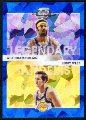 2022 Contenders Optic Blue Cracked Ice Prizm 60/75 Jerry West Wilt Chamberlain