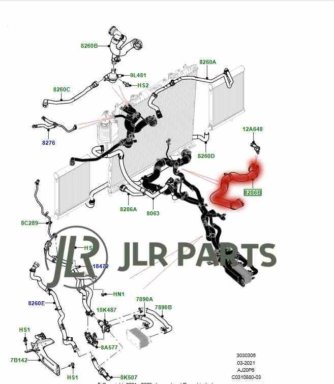 Defender Radiator Hose LRJM Range Rover Defender Discovery5 3.0 Petrol RADIATOR BOTTOM HOSE ...