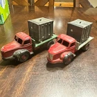 Two Vintage Dinky Toys Die Cast Metal Berliet 34 with Containers France