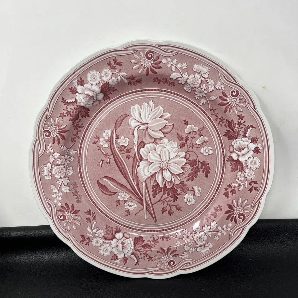Spode Botanical Dinner Plate Red Archive lot of 5 Cranberry 10.5" - Image 4 of 4