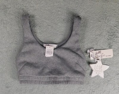 NWT ROMA CONCEPT By Rosee Women's S Tank Crop Top Shirt Athleisure Lined Gray