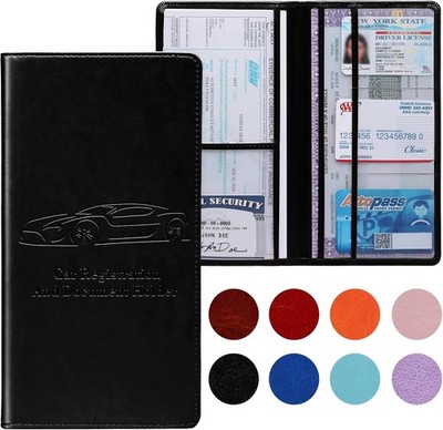 Magnetic Buckle Car Registration & Insurance Card Holder for Glov Color: Black