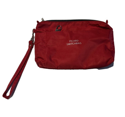 Picard Switchbag Red Wristlet Clutch Multiple Pockets 9 x6 x1.5 