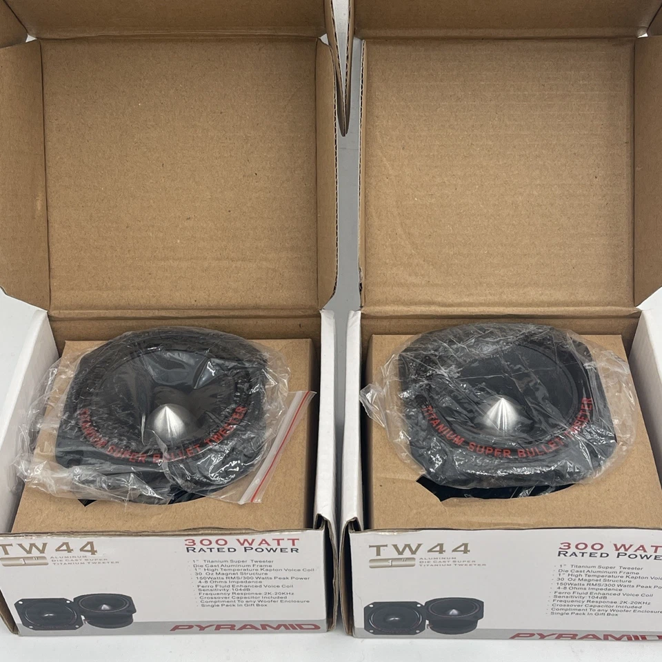 Pyramid TW44 1" 300 Watt Rms Heavy Duty Titanium Bullet Car Super Tweeter Pair - Image 3 of 4