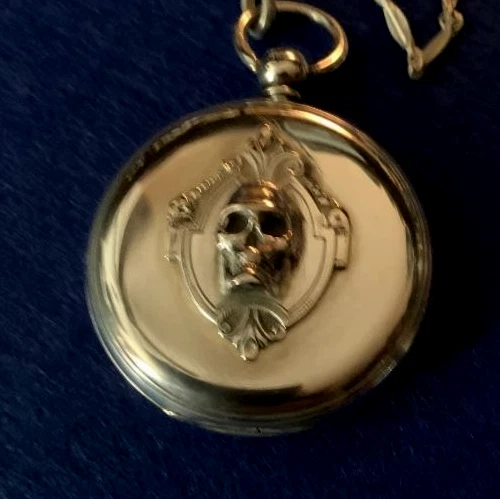 57mm Antique Silver Memento Mori KW KS Pocket Watch Serviced, running w /chain - Image 4 of 4