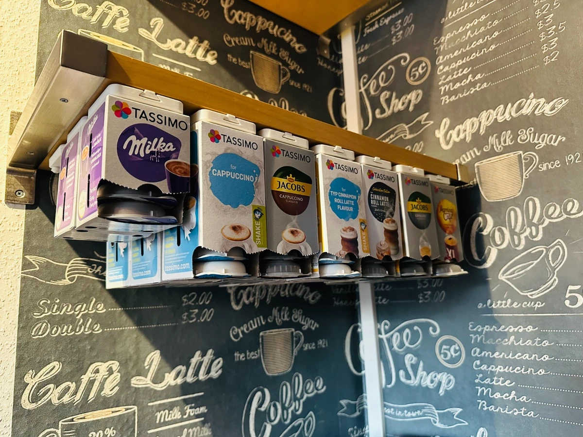 Bambus Kapselhalter Fr Tassimo Kapseln  Aufbewahrung Fr 54 Kaffeepads   Navaris Schrnke Und Wandschrnke Aus Bambus