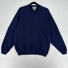 Vintage Eddie Bauer Sweater Mens Size XL Navy Blue Crewneck 100 Cotton 90s