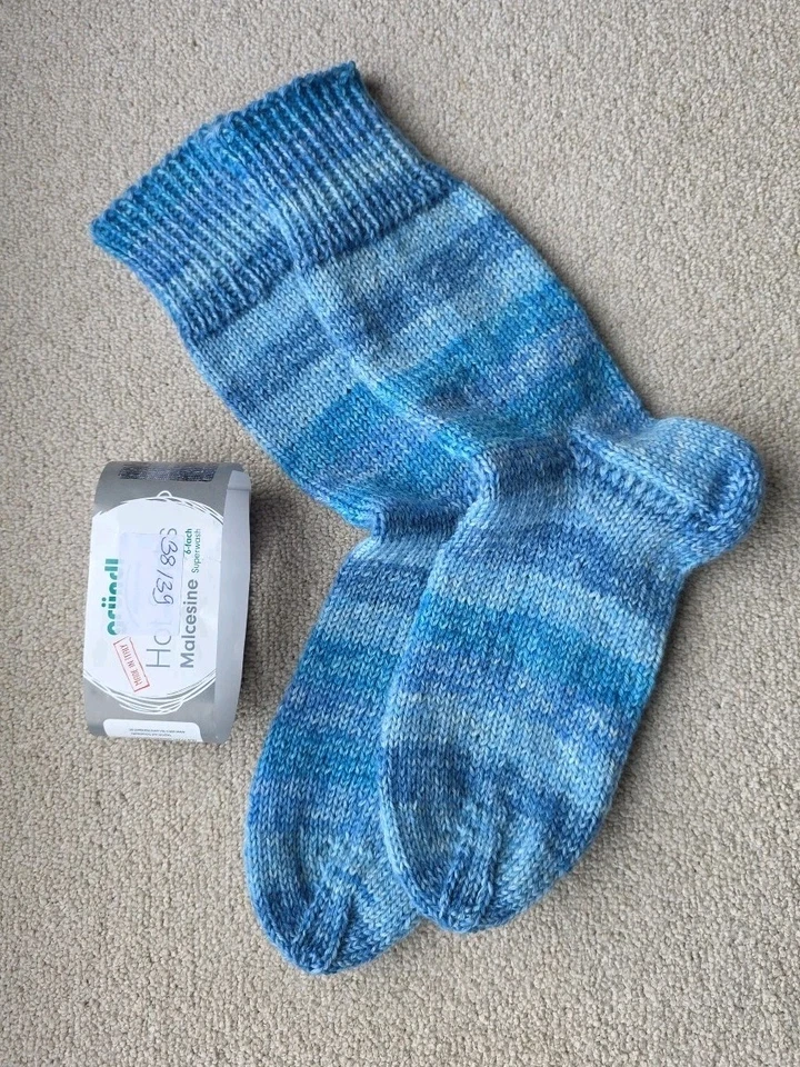 4 Paar Handgestrickte Socken Größe 38/39 Herren Strümpfe Diabetiker - Bild 4 von 4
