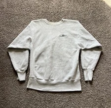 Vintage 90s Champion Reverse Weave Sweater Large Mens Gray Johnson Controls